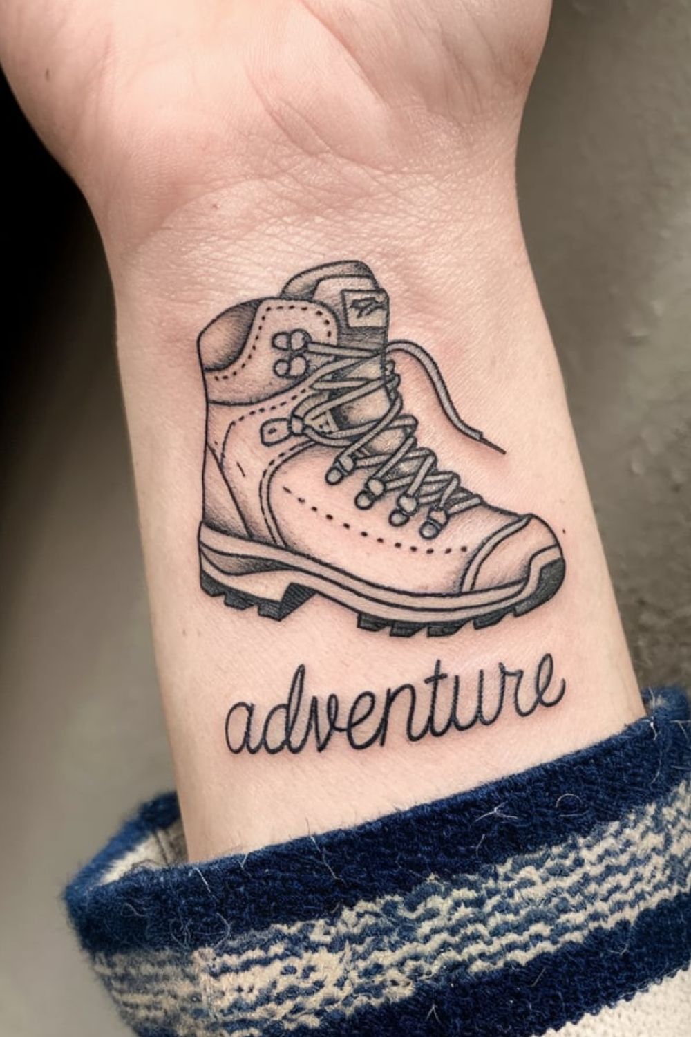 Hiking Boots Wrist Tattoos for Women