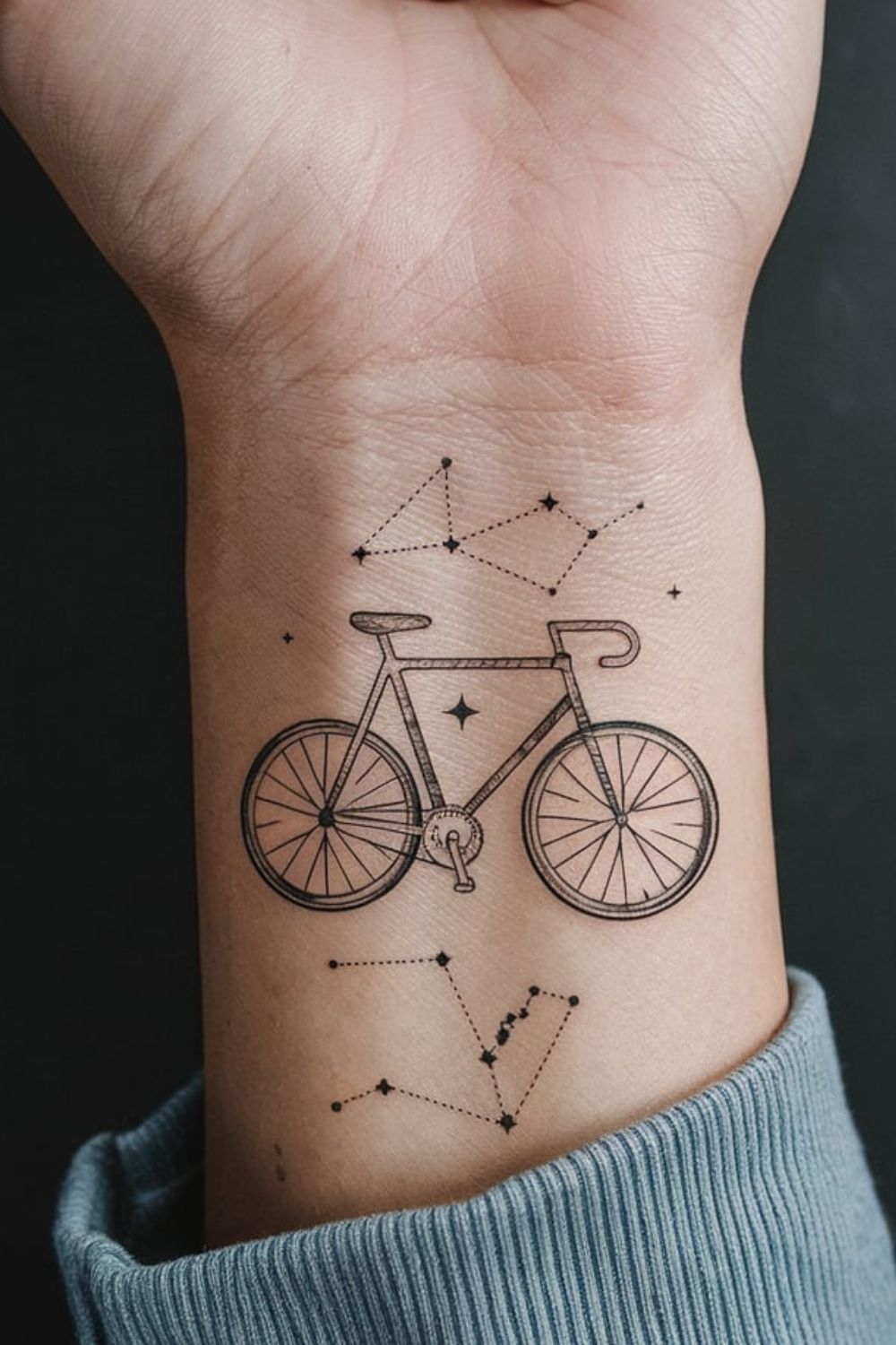 Small Bicycle Wrist Tattoos for Women
