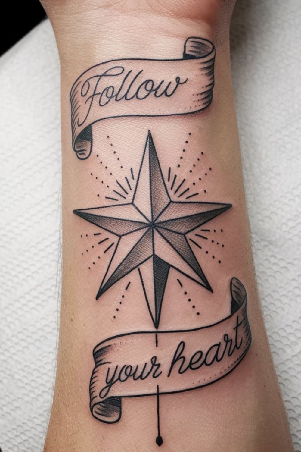  North Star Wrist Tattoos for Women