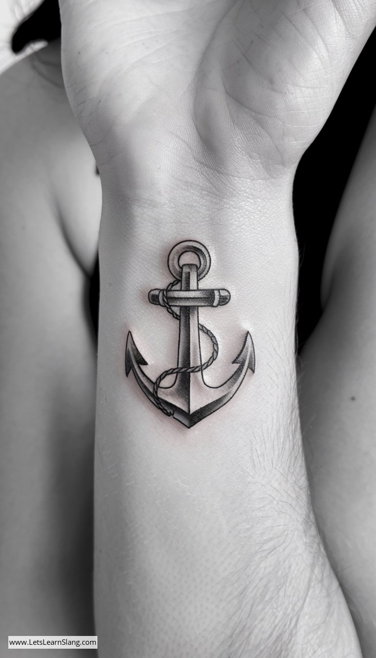 Anchor of Strength Wrist Tattoo