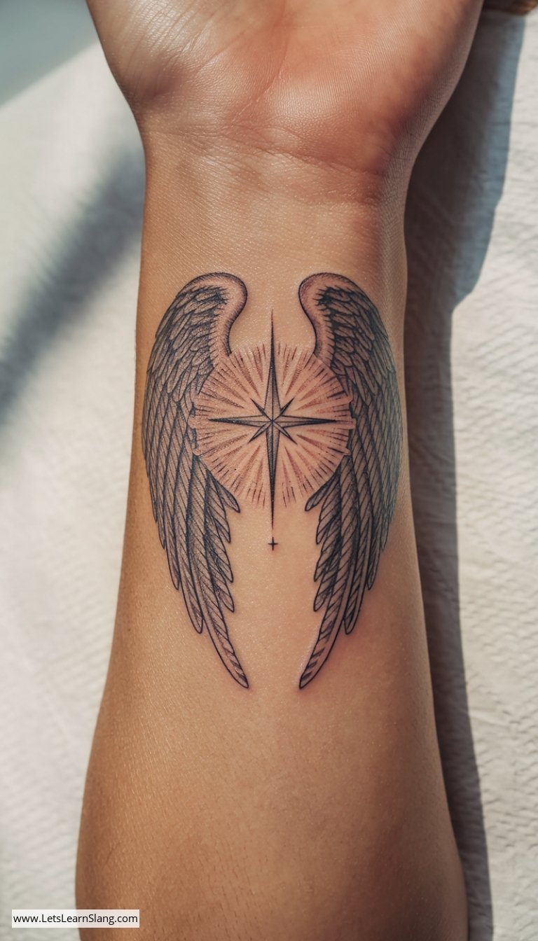 Angelic North Star Wrist Tattoo