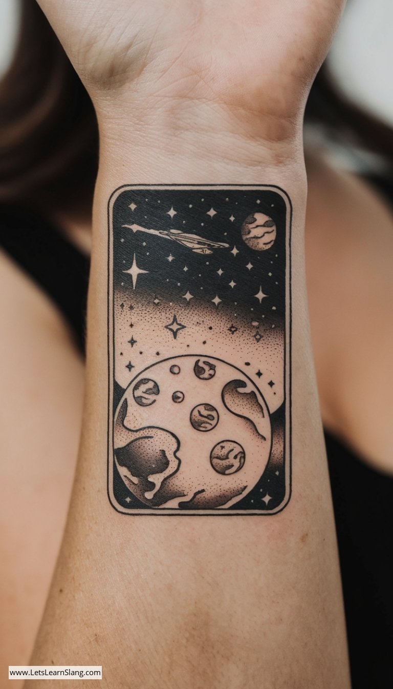 Celestial Postcard Tattoo