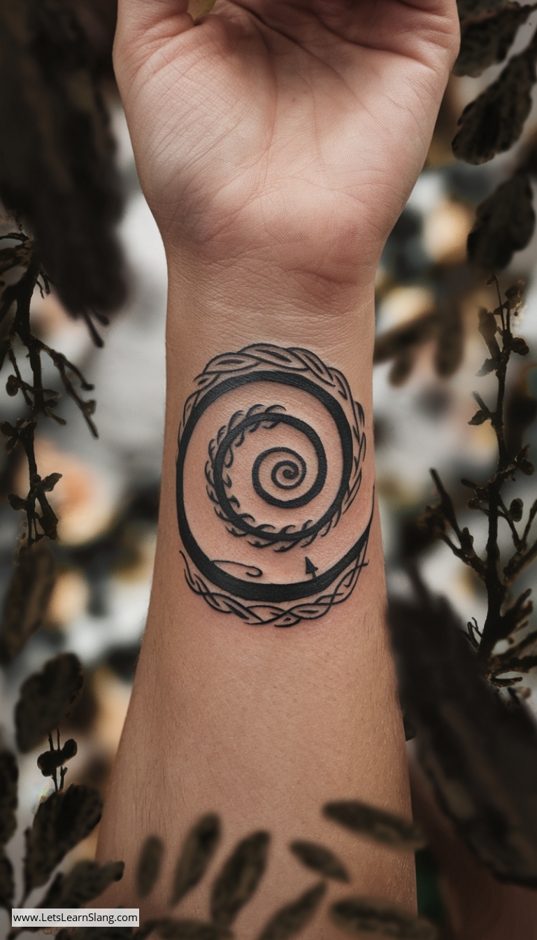 Celtic Spiral Wrist Tattoo for Women