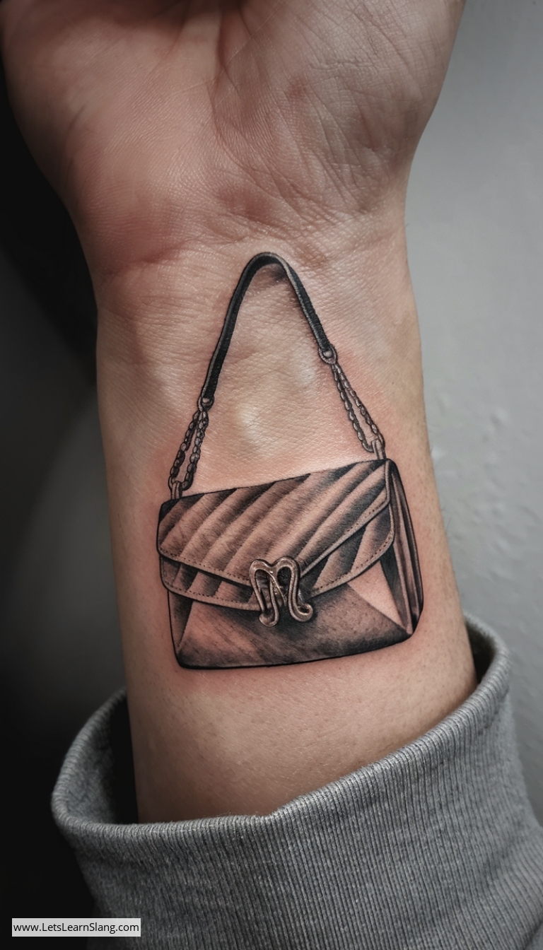 Chic Shoulder Bag Wrist Tattoo