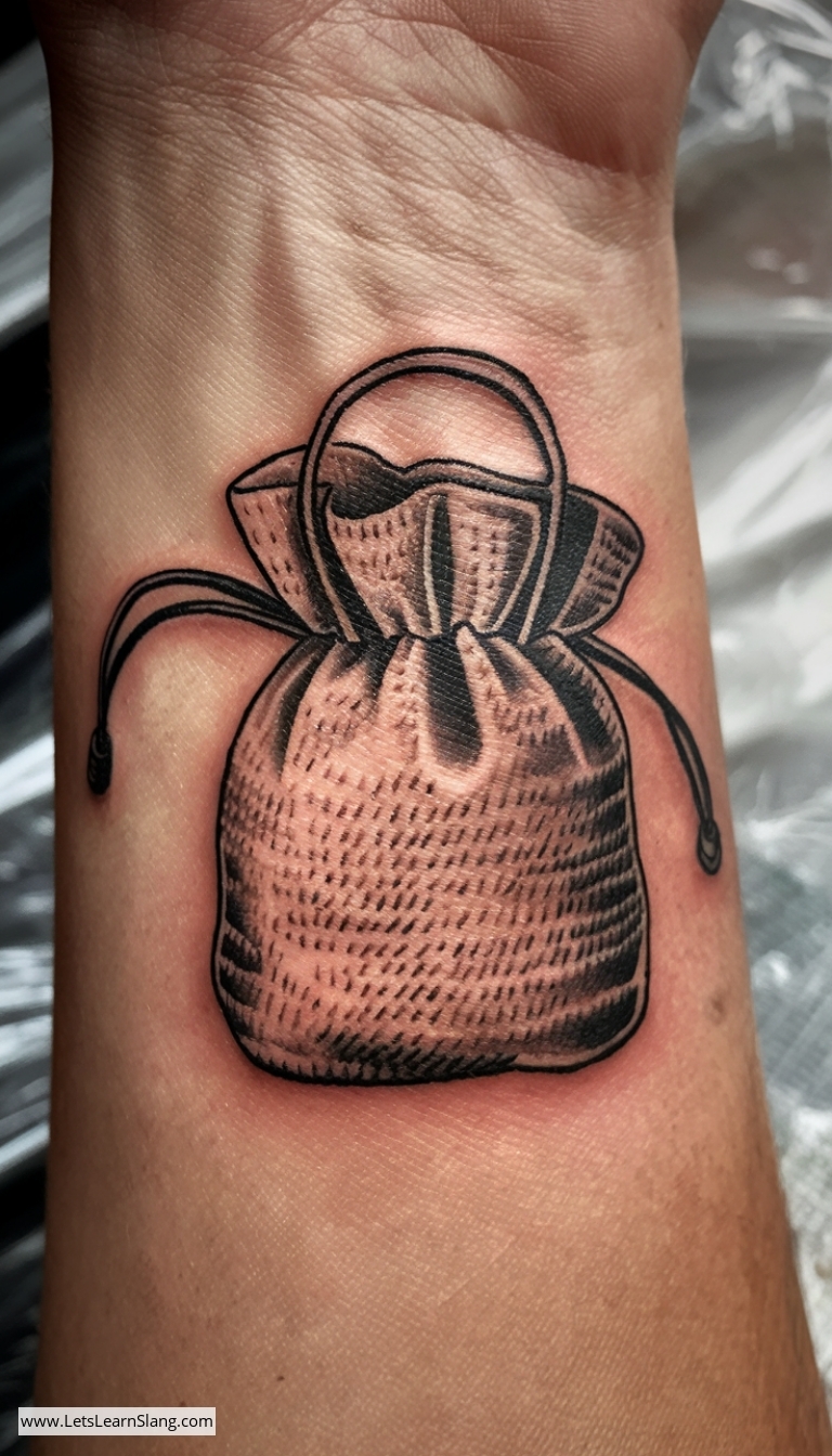 Chic Tote Bag Wrist Tattoo