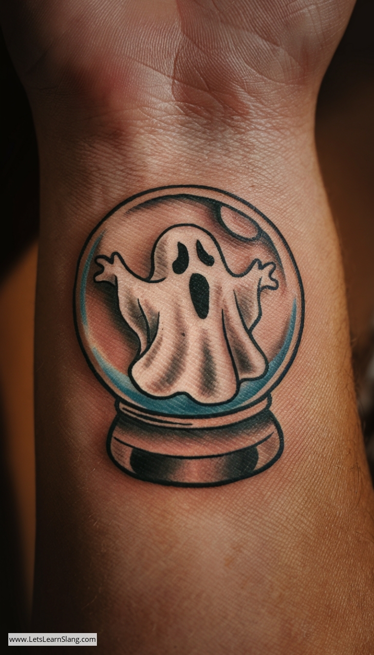 Crystal Ball Ghost Tattoo