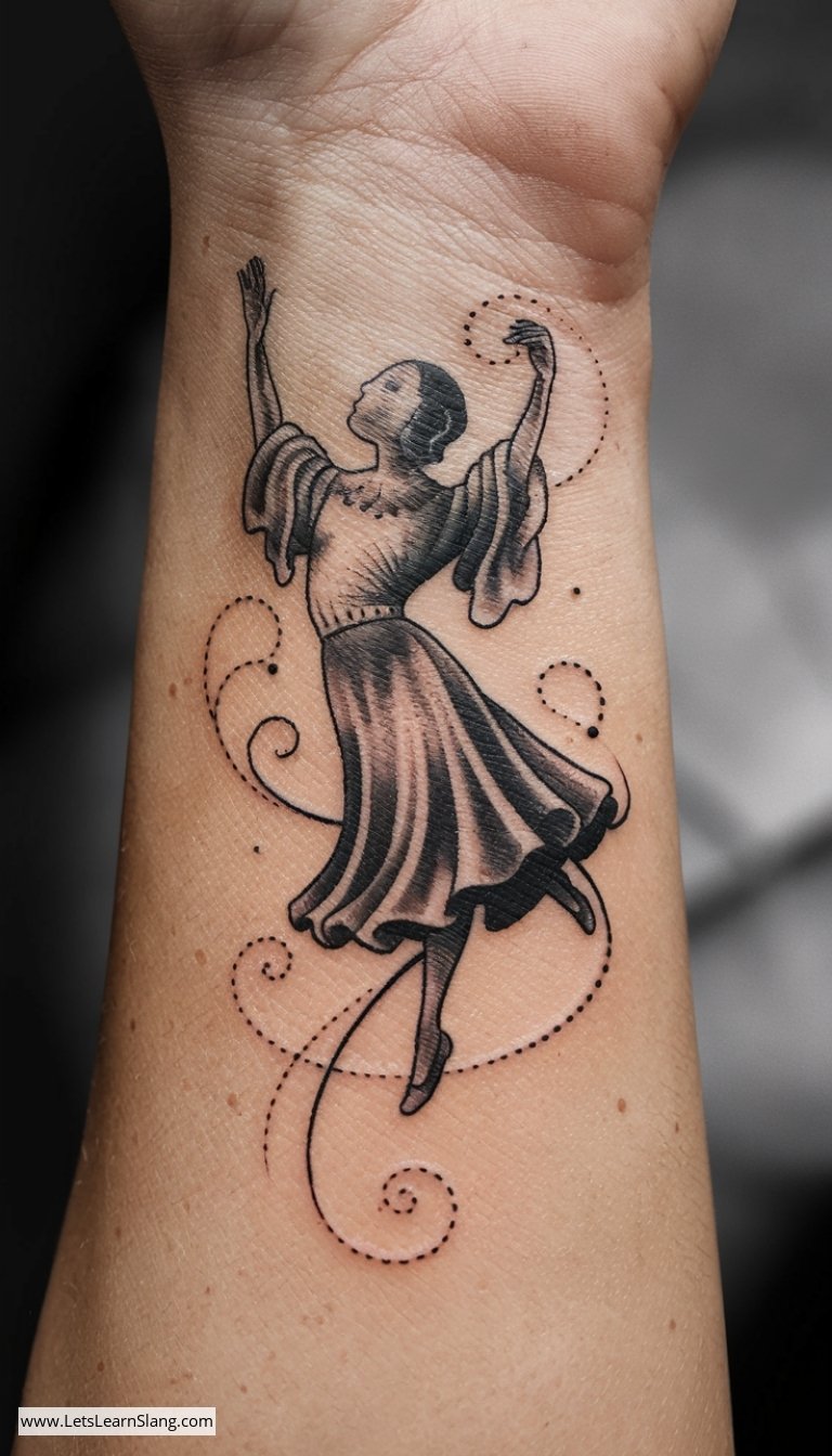 Dancing Ghost Wrist Tattoo