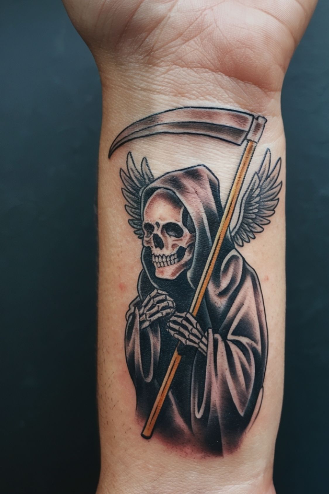 Subtle Grim Reaper Wrist Tattoo Ideas for Women