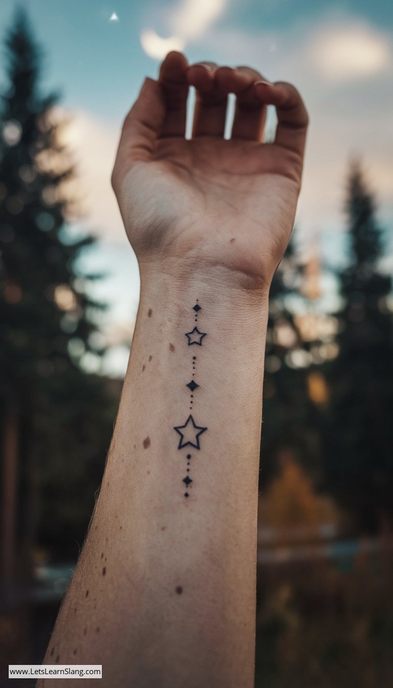 Descending Star Trio on Wrist
