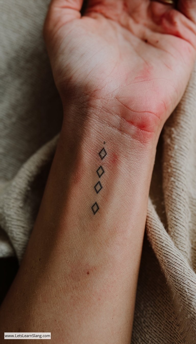 Diagonal Diamond Trio Wrist Tattoo