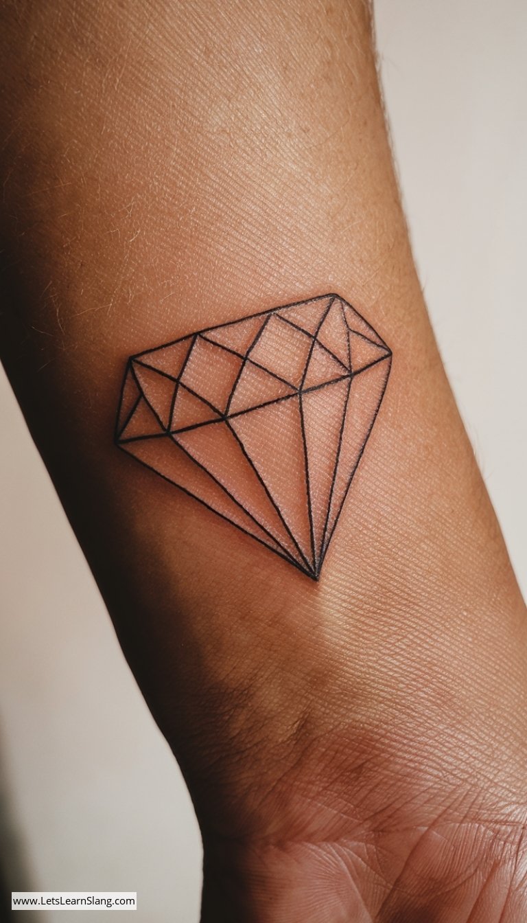 Elegant Black Diamond Wrist Tattoo