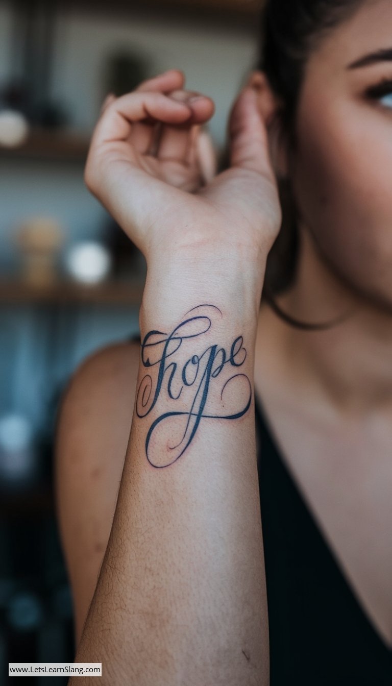 Elegant 'Hope' Wrist Tattoo