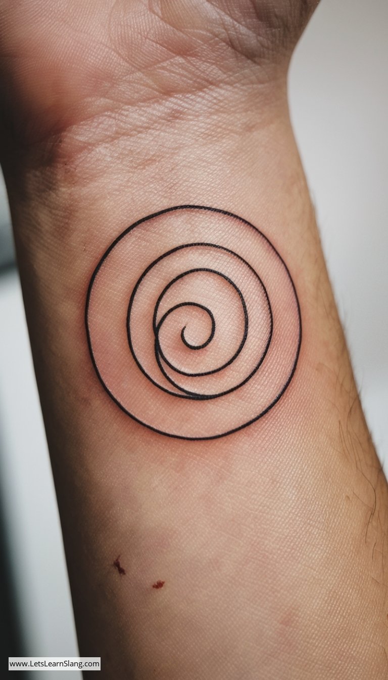 Elegant Spiral Wrist Tattoo