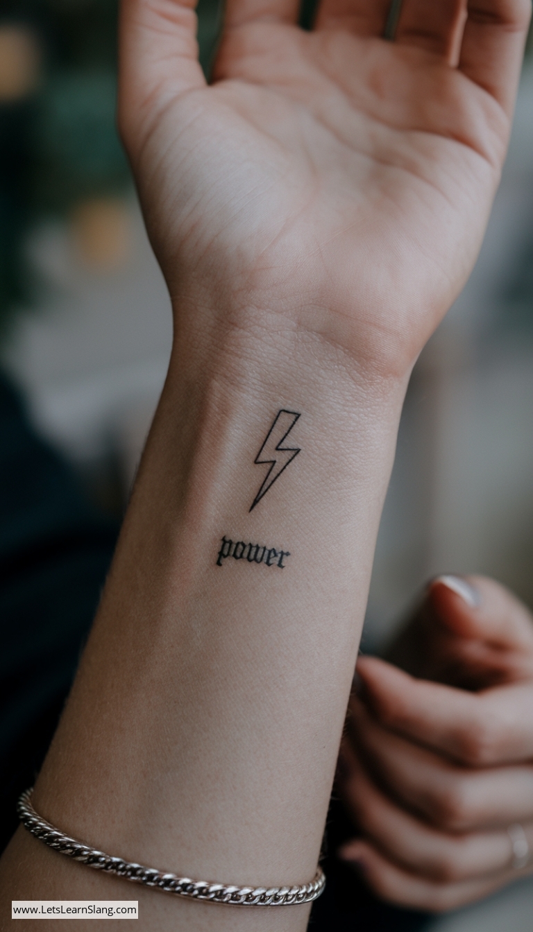 Empowering Lightning Bolt Wrist Tattoo