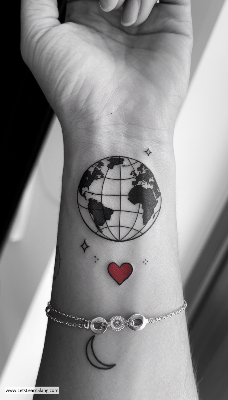 Global Love Wrist Tattoo