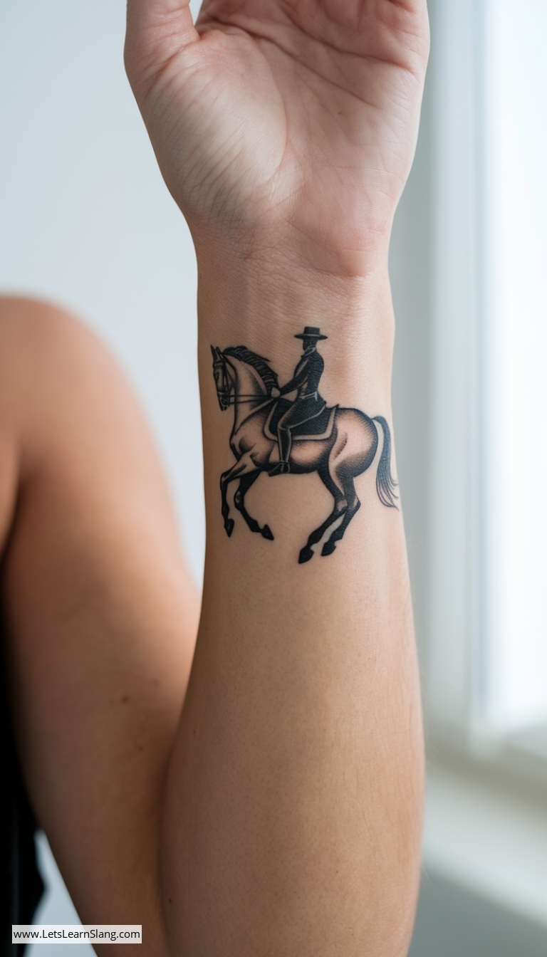 Graceful Equestrian Silhouette Tattoo