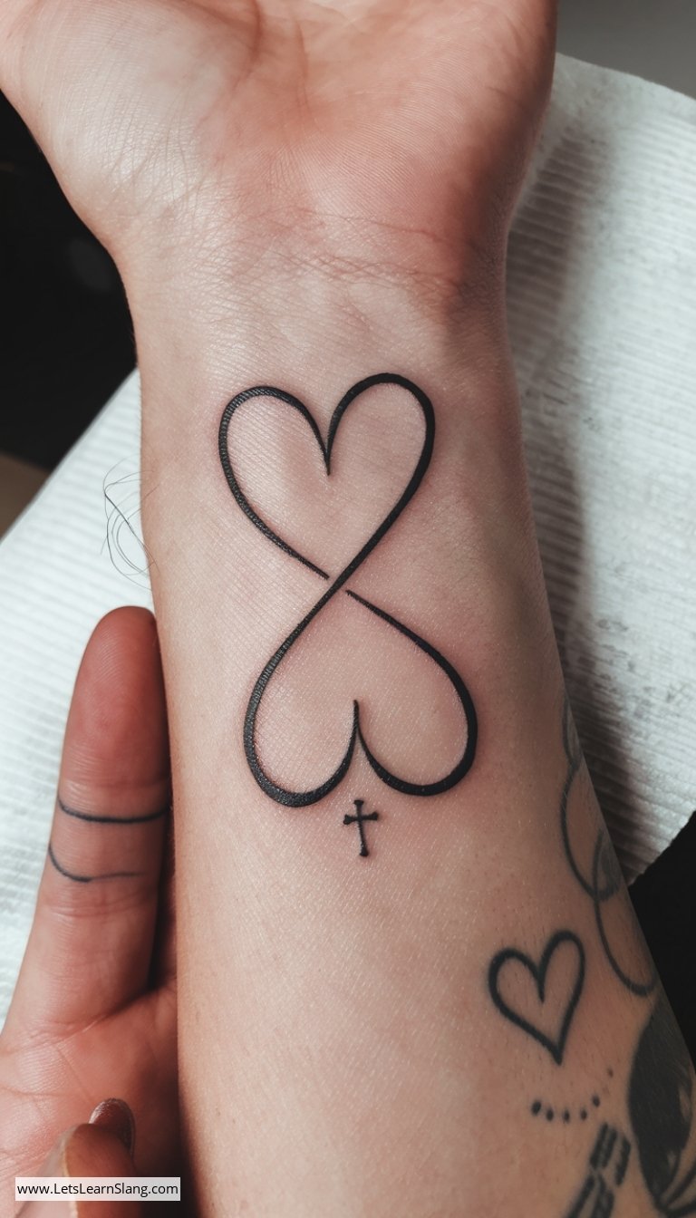 Infinity Cross Wrist Tattoo for Women