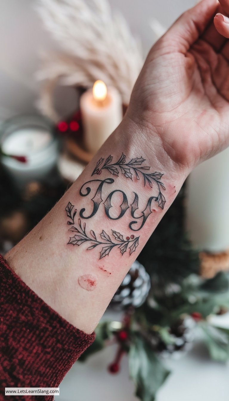 Joyful Wrist Script Tattoo