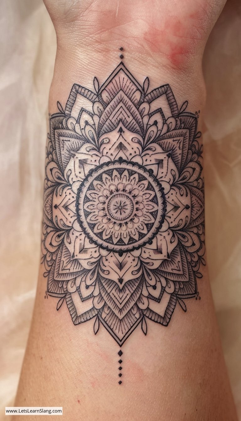Mandala Postcard Wrist Tattoo