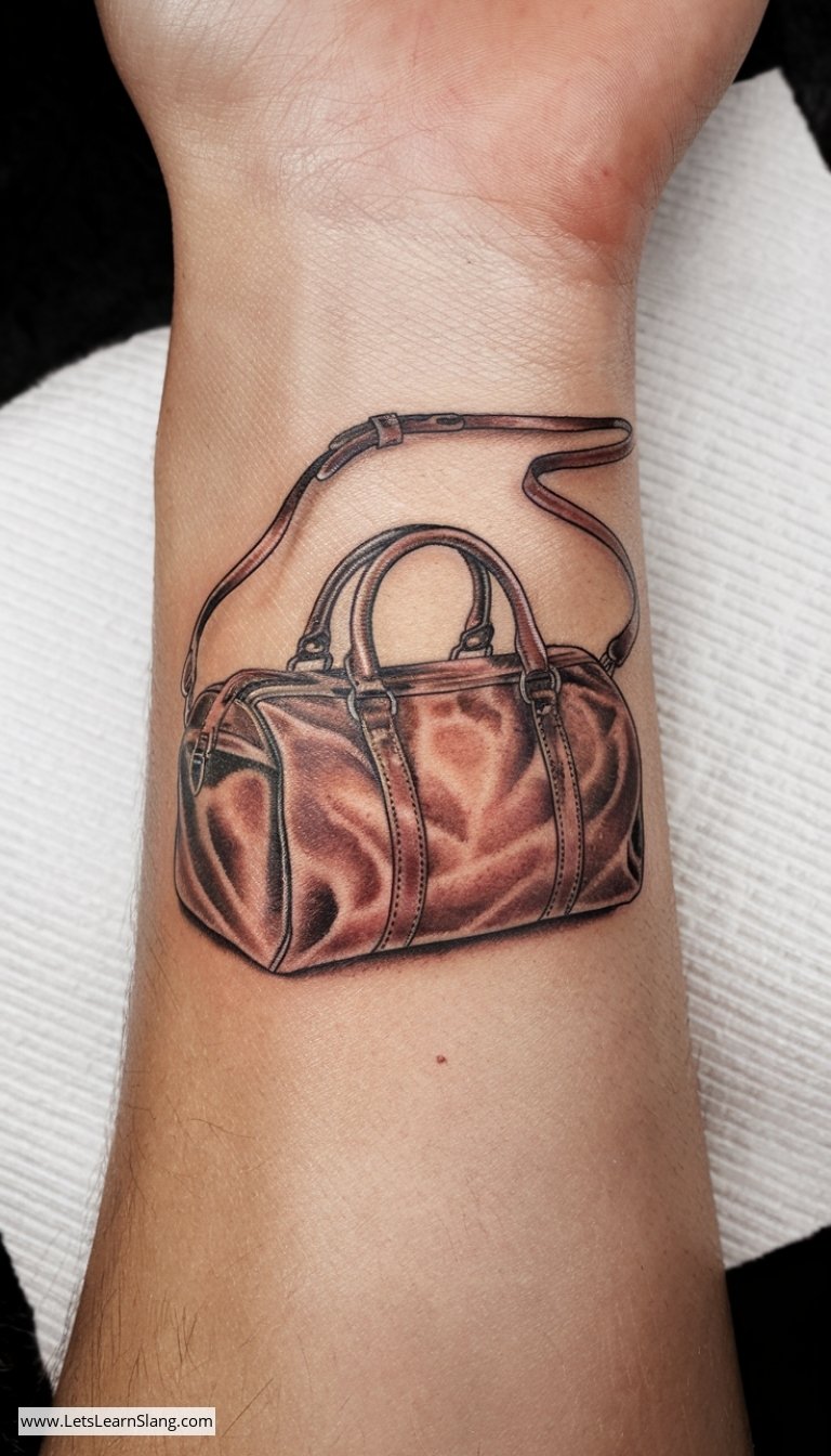 Miniature Travel Duffle Bag Wrist Tattoo