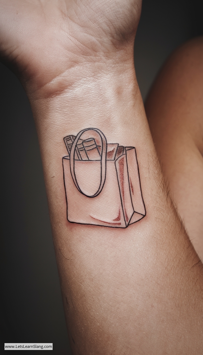 Minimalist Bookbag Wrist Tattoo
