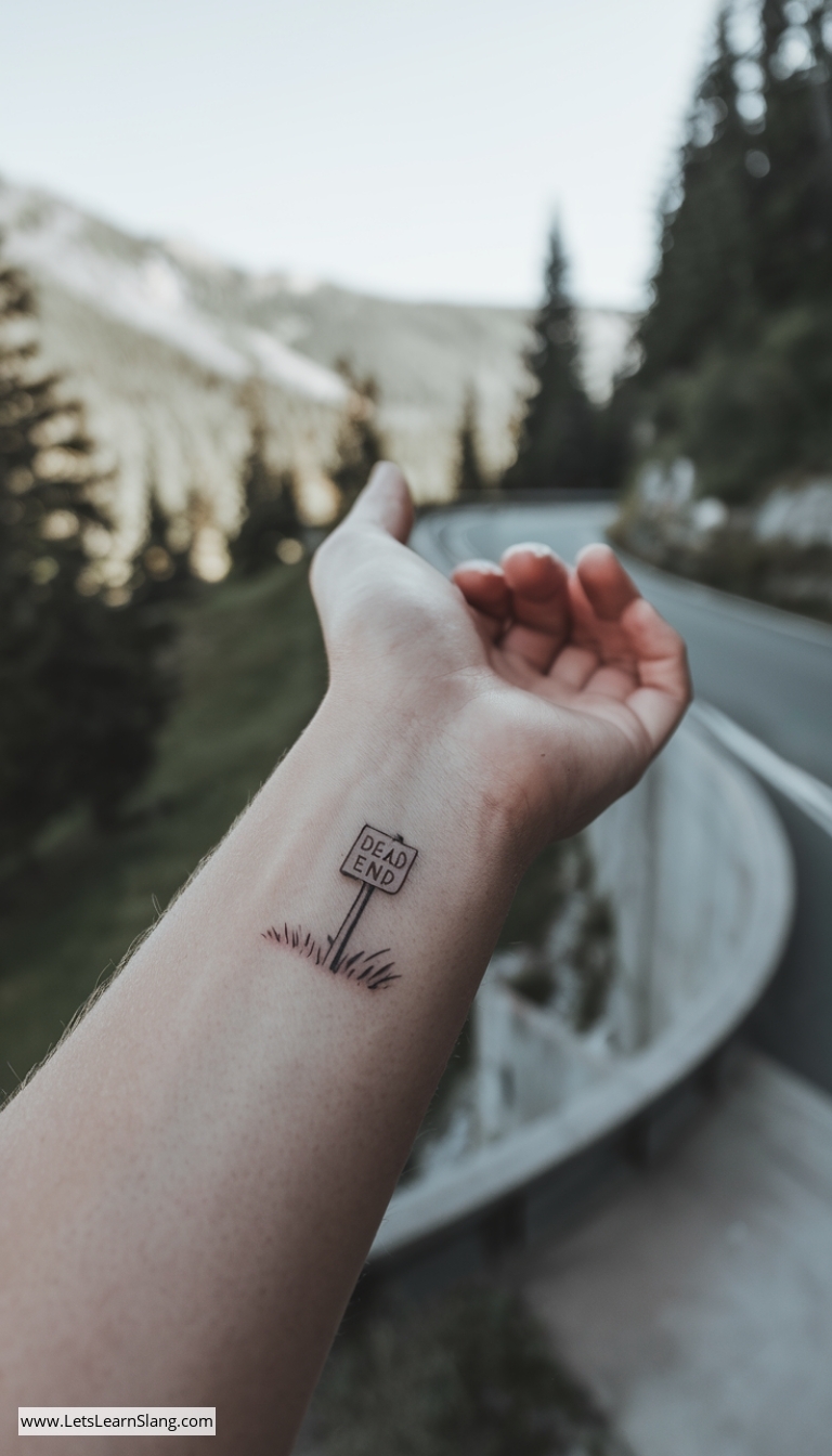 Minimalist 'Dead End' Wrist Tattoo