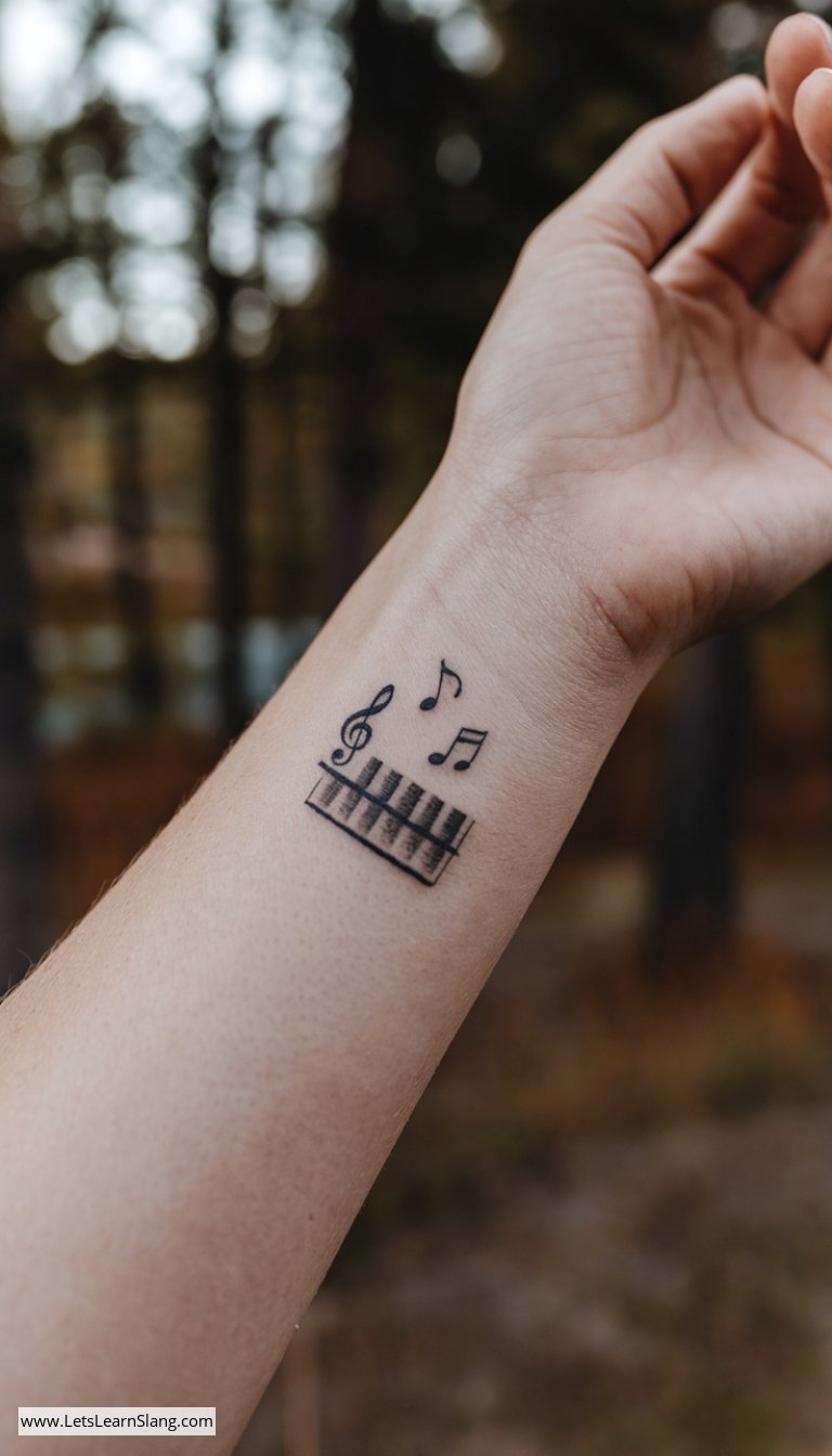 Musical Notes Wrist Tattoo