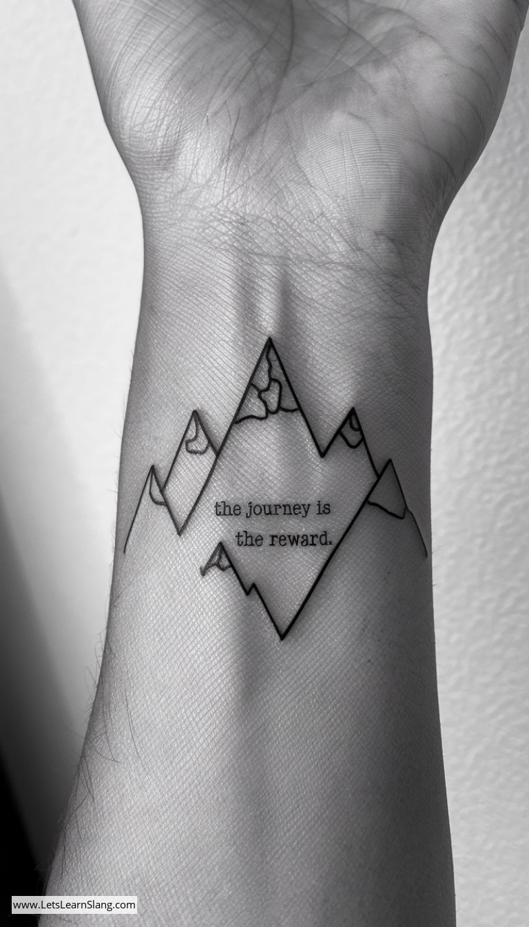 Mystic Mountain Peaks Wrist Tattoo