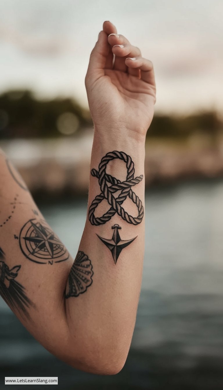 Nautical Knot Wrist Tattoo