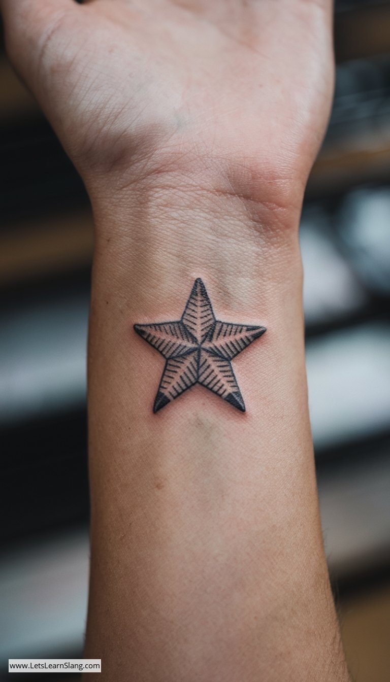 Nautical Star Wrist Tattoo for Women