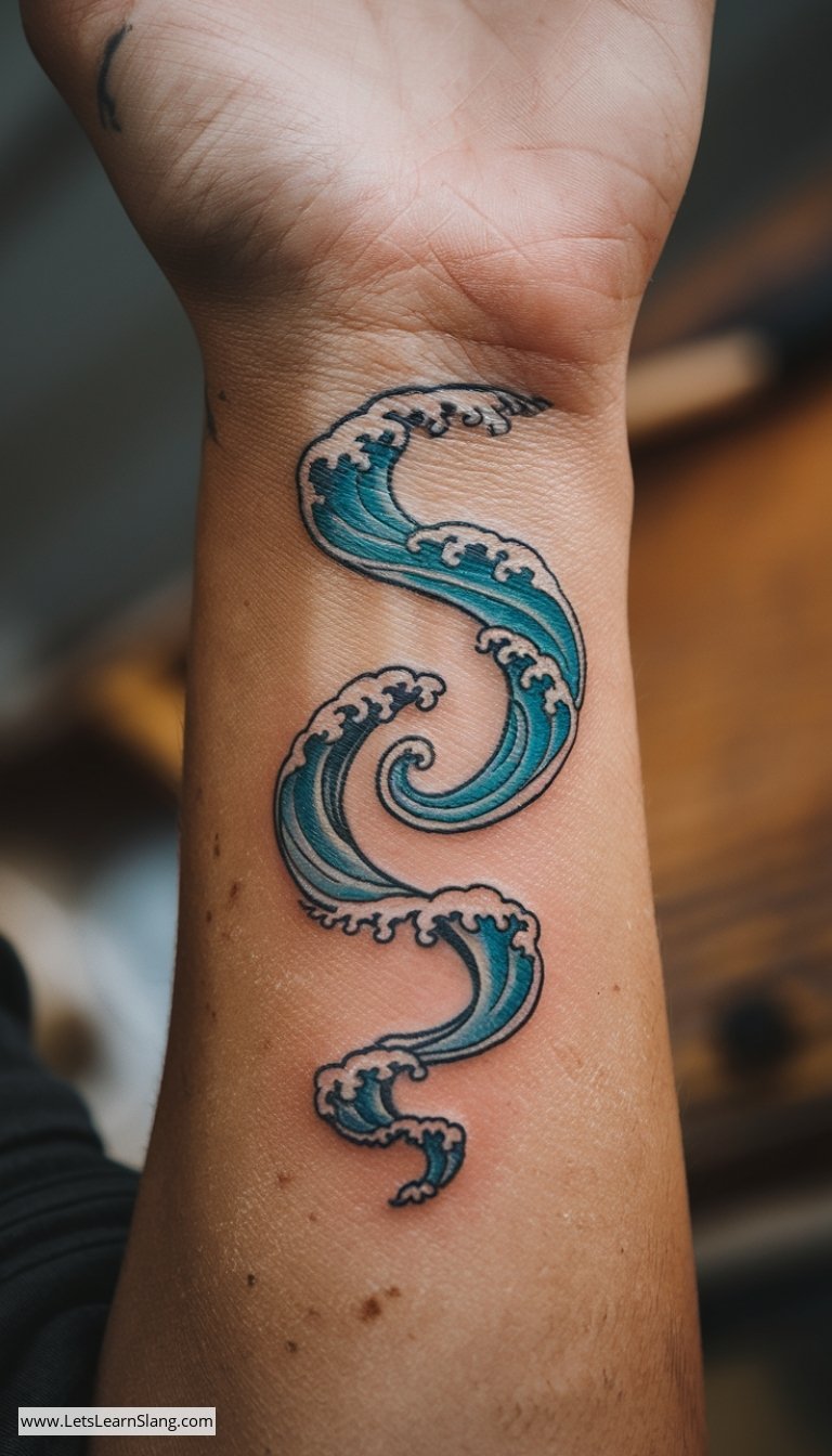 Oceanic Spiral Wrist Tattoo
