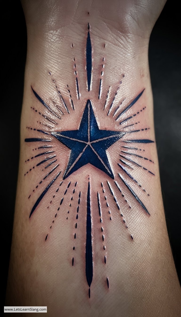 Radiant Star Wrist Tattoo