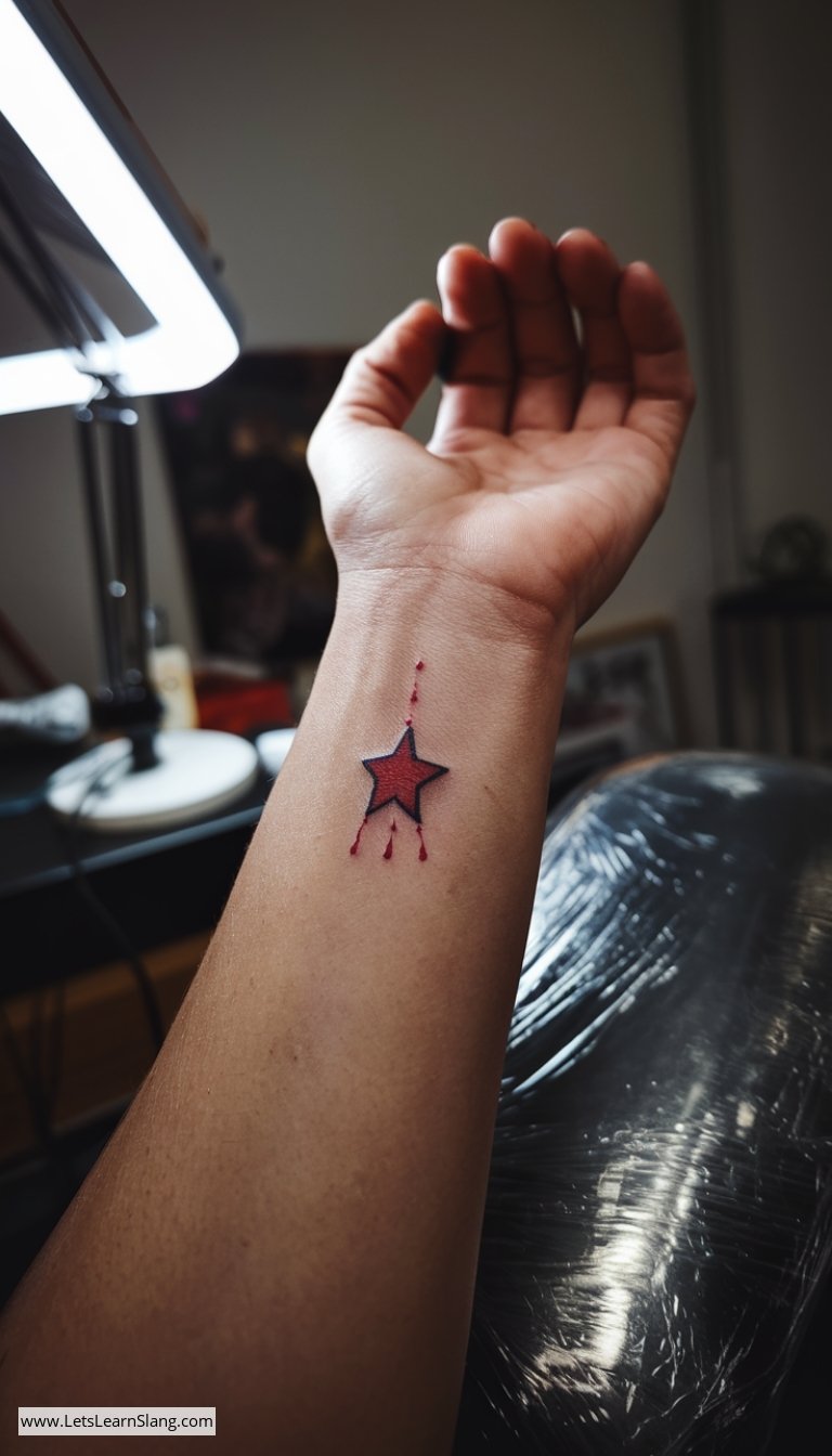 Single Star Wrist Tattoo