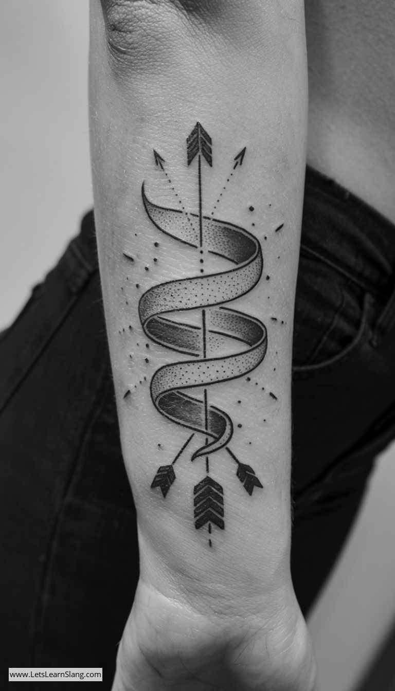 Spiral Arrowhead Wrist Tattoo