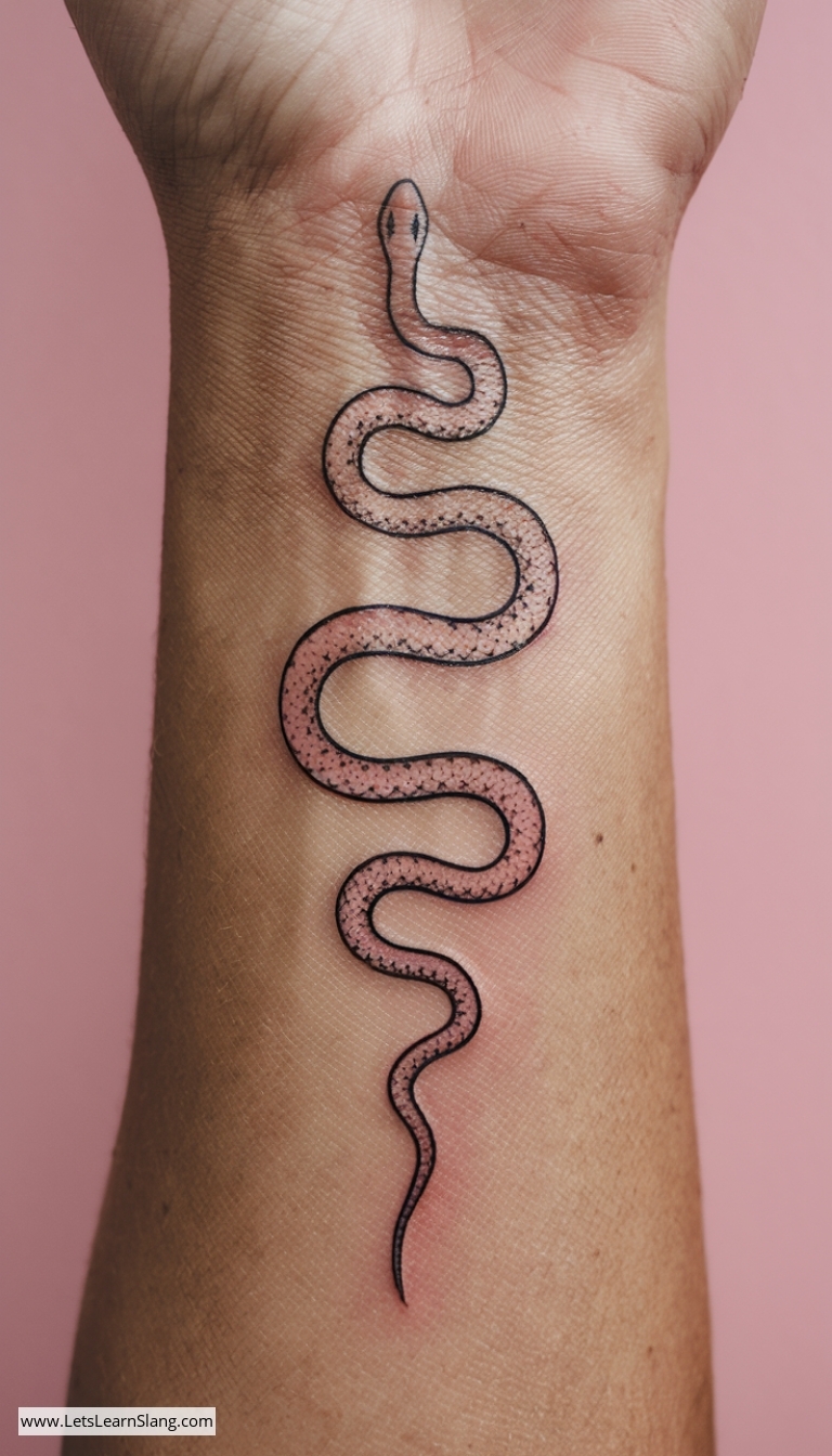 Spiral Snake Wrist Tattoo