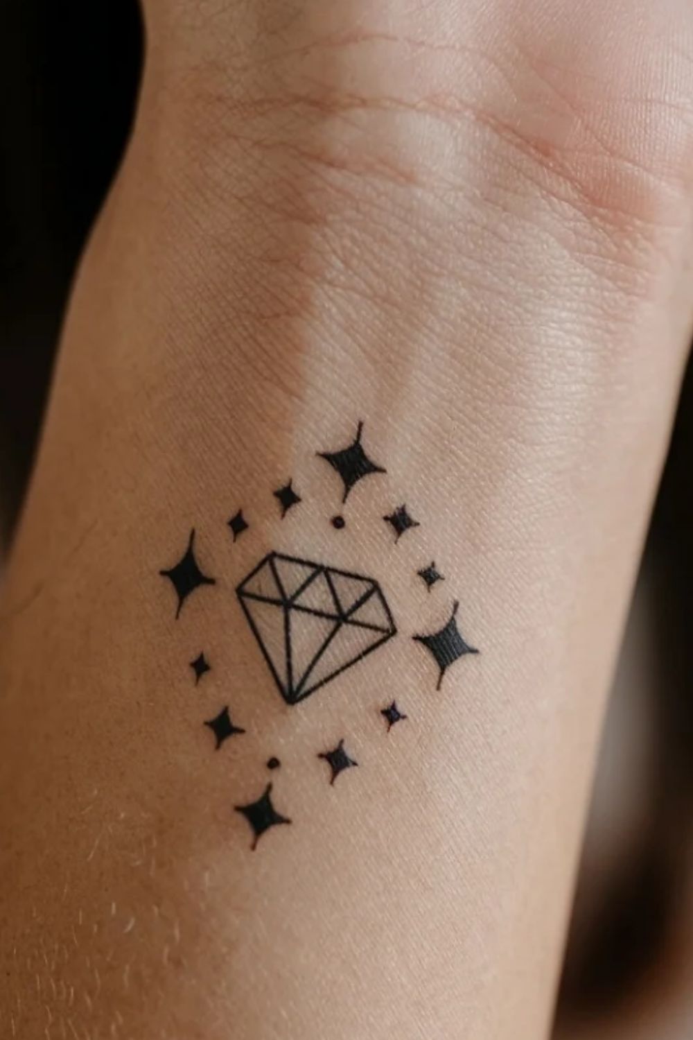 Starry Diamond Wrist Tattoo