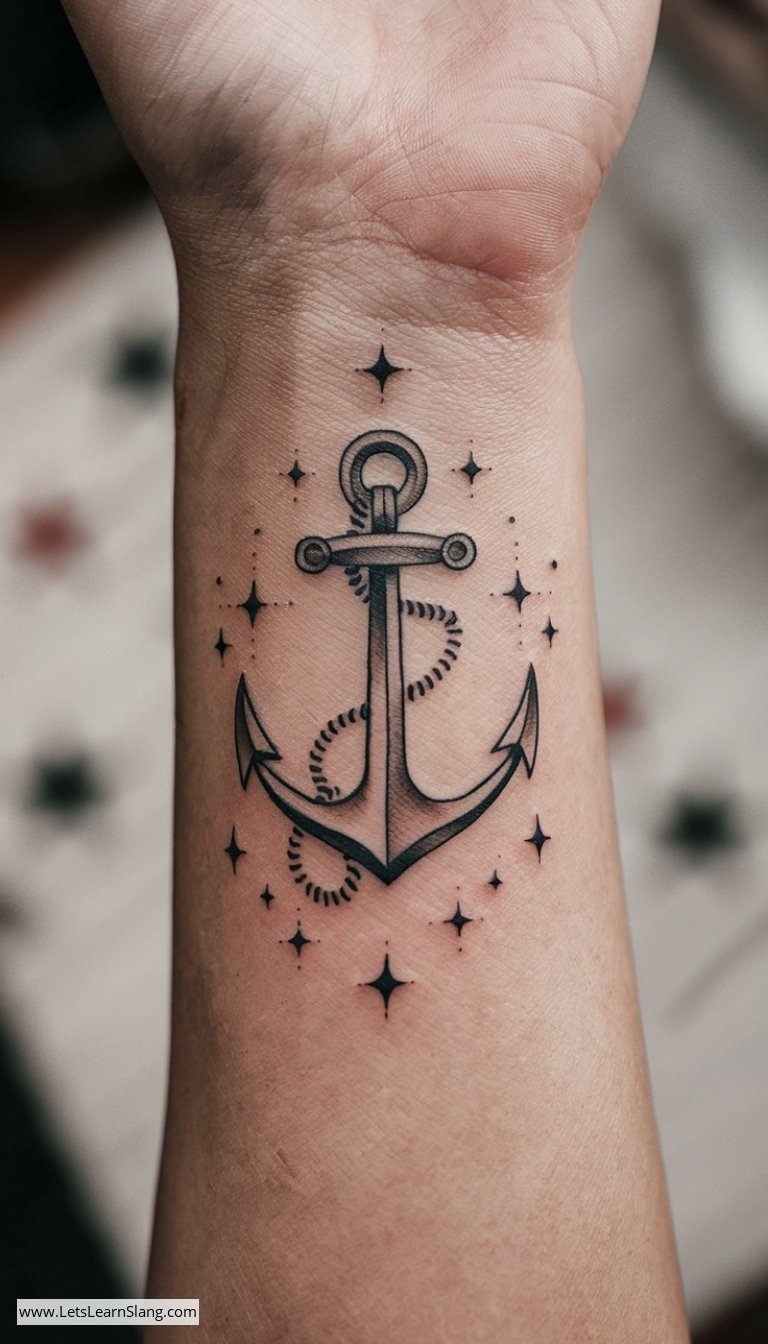 Stellar Anchor Wrist Tattoo