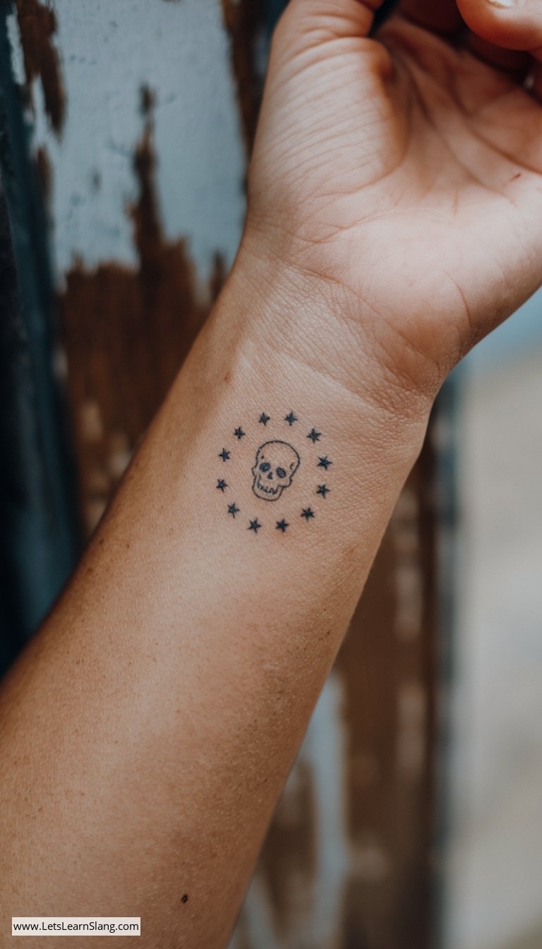 Stellar Skull Wrist Tattoo for Women