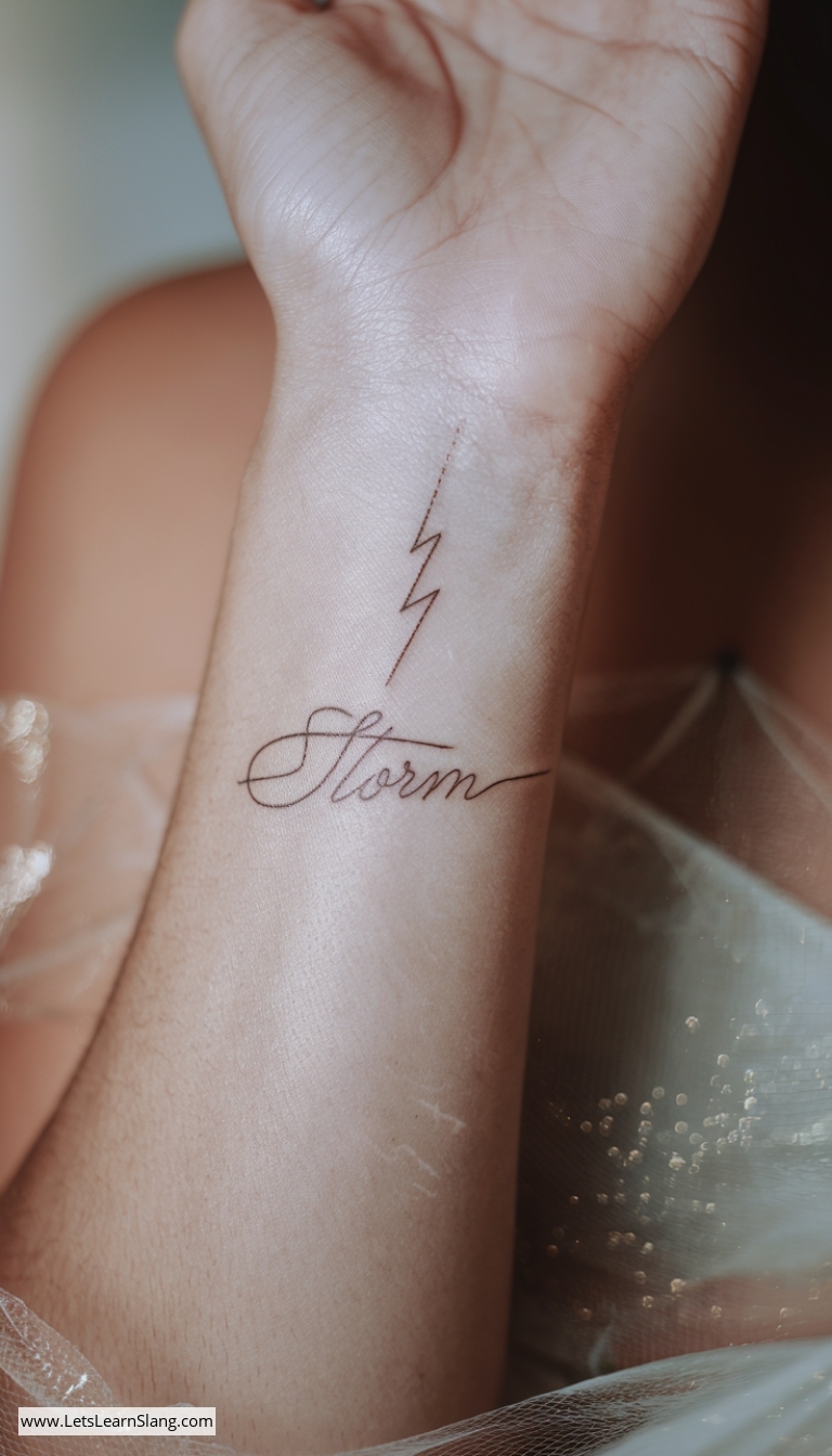 Storm-Inspired Lightning Bolt Wrist Tattoo