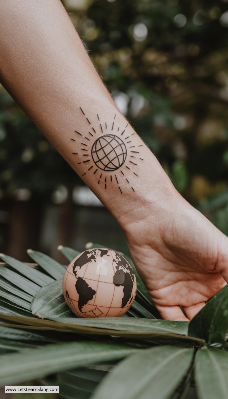 Sunlit Globe Wrist Tattoo