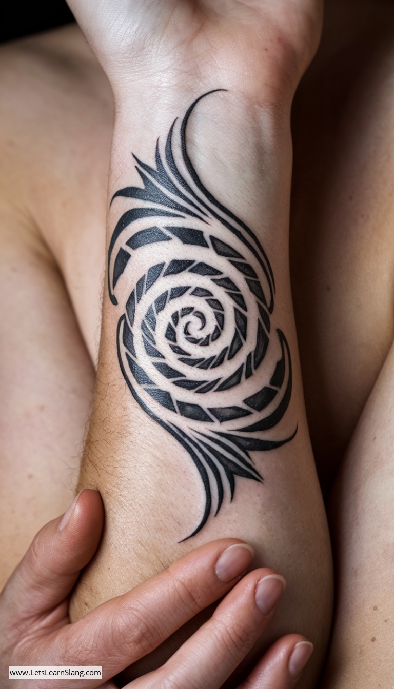 Tribal Spiral Wrist Tattoo for Women