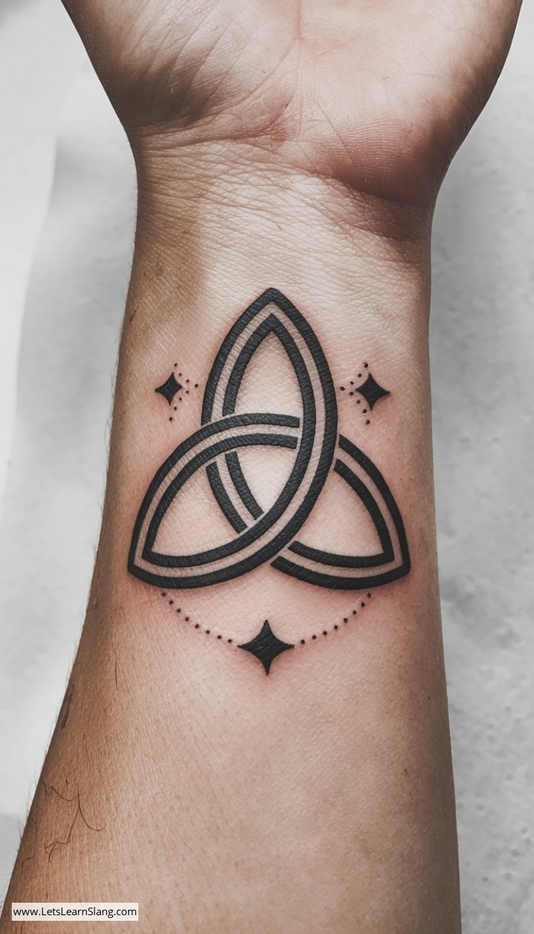 Trinity Knot Wrist Tattoo for Spiritual Growth