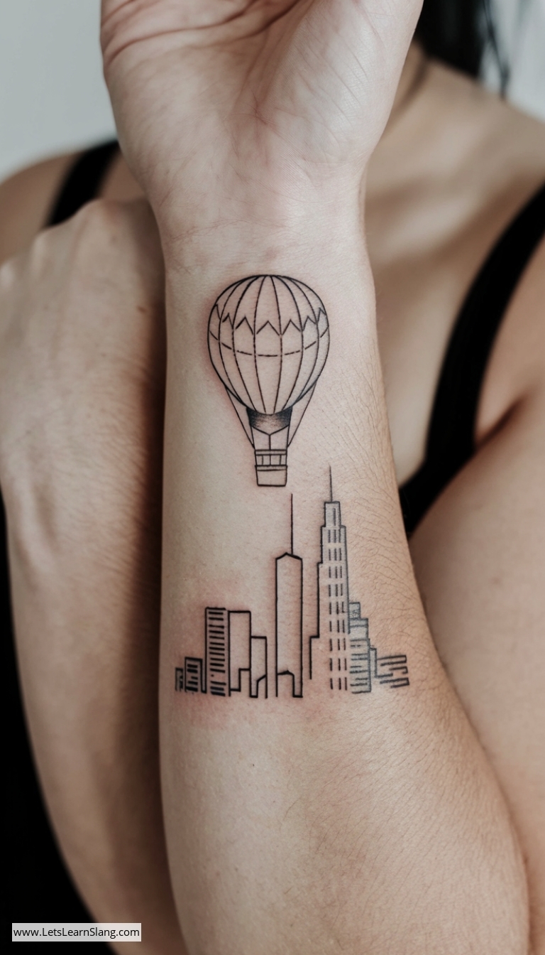 Urban Dreams Hot Air Balloon Tattoo