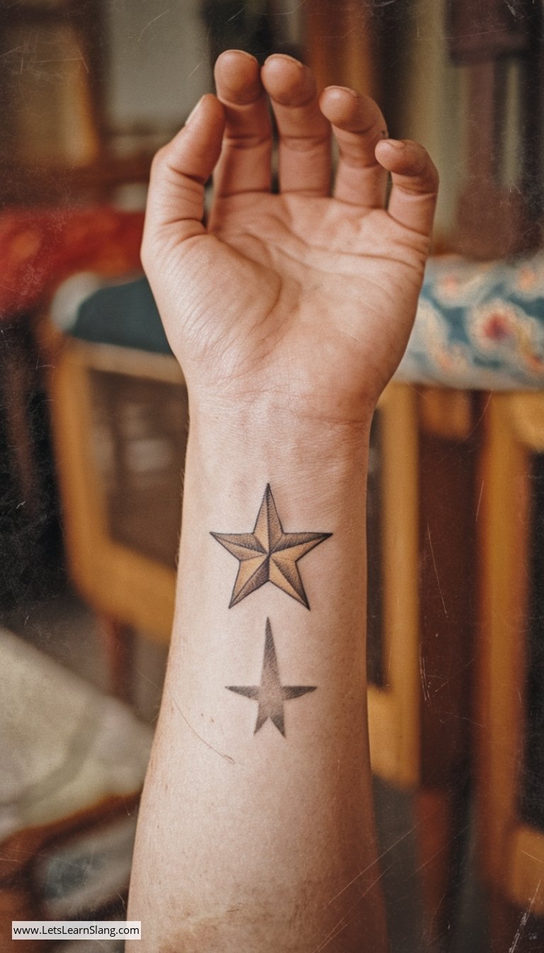 Vintage Star Wrist Tattoo