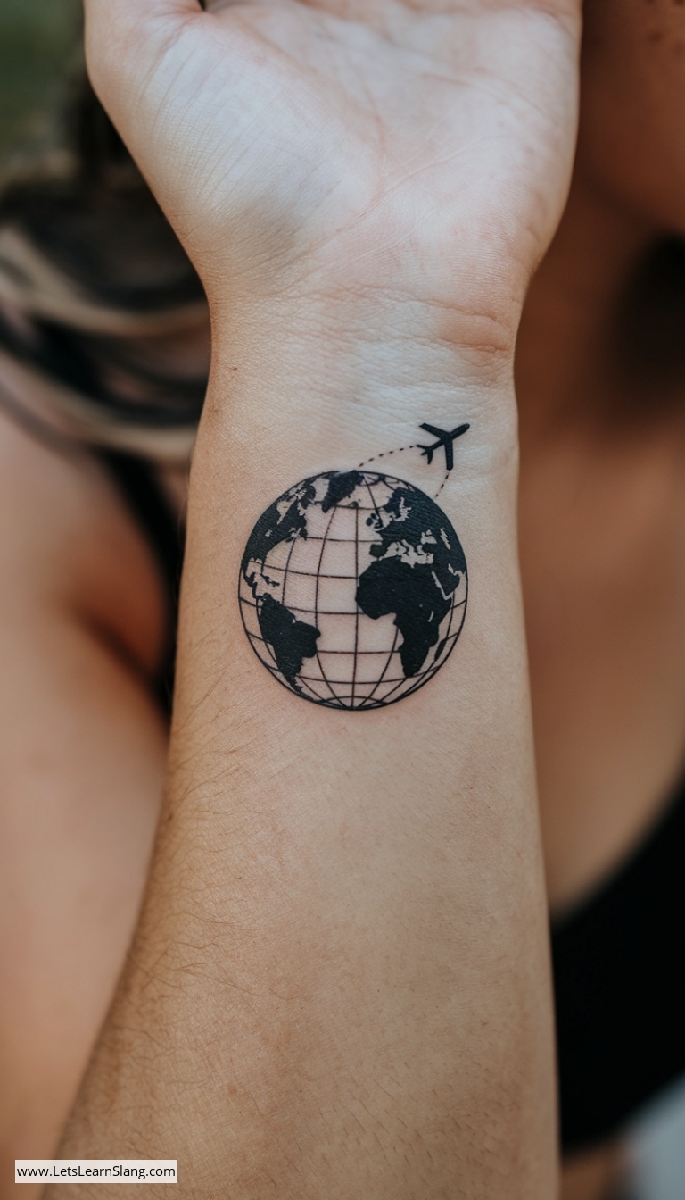 Wanderlust Globe Tattoo
