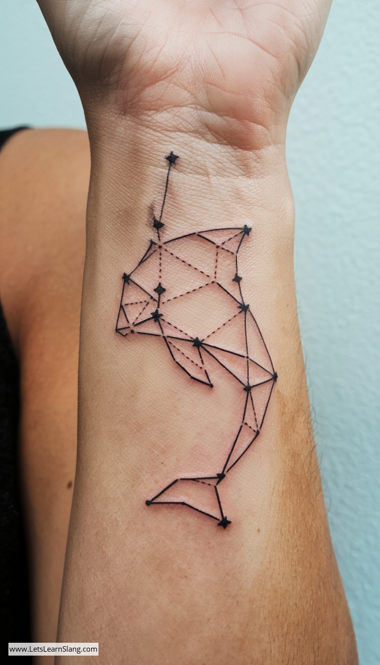 Watercolor Constellation Wrist Tattoo