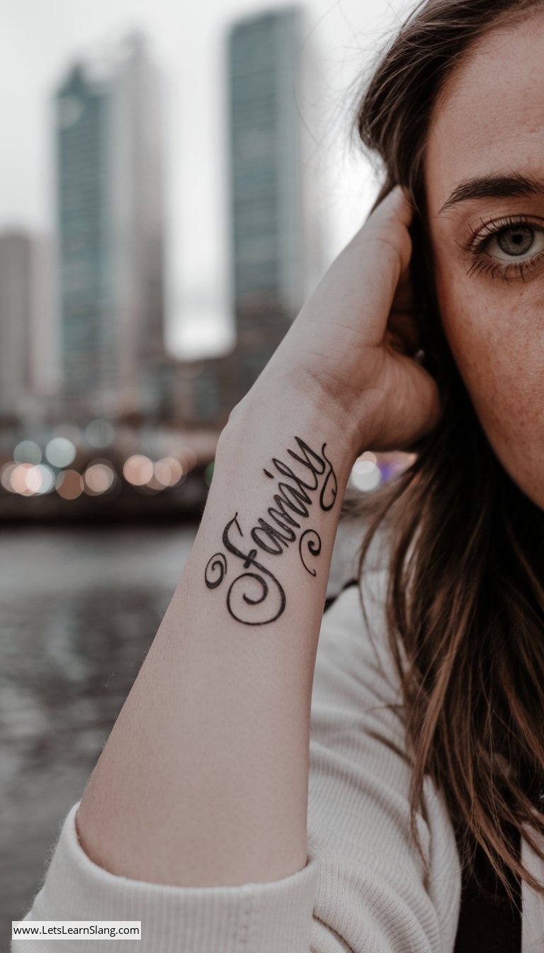 Whimsical Family Wrist Tattoo