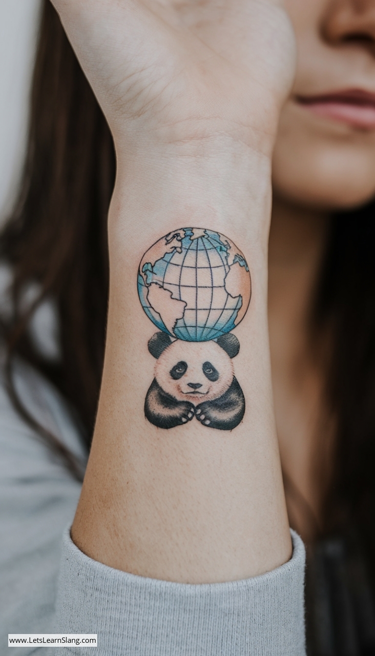 World in Paws Globe Tattoo