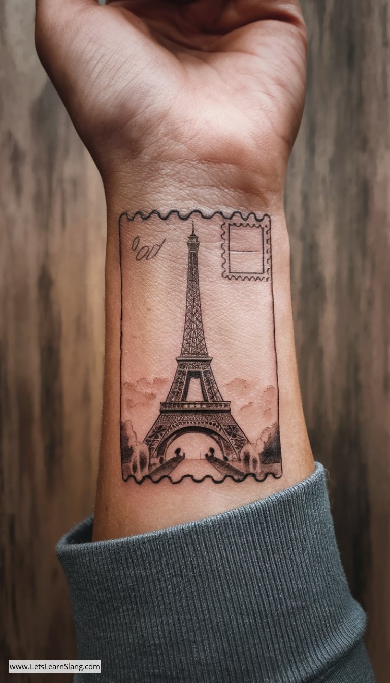Wrist Postcard Landmark Tattoo