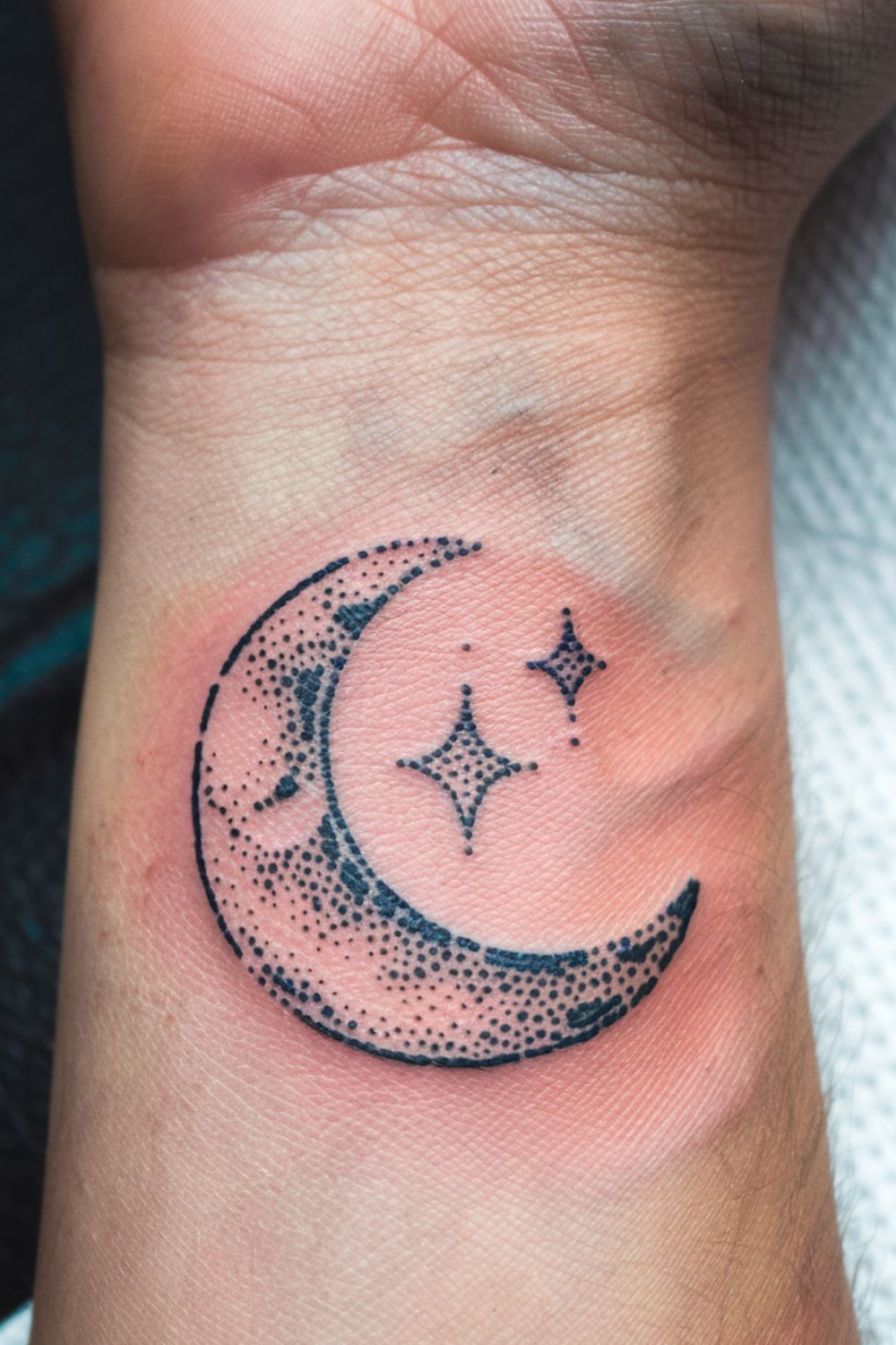 Small Crescent Moon Wrist Tattoos for Women
